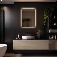 LoXa - Badkamerspiegel Valencia 80x60 - LED - Zwarte omlijsting - IP44 - Dimbaar - Condensvrij - Moderne spiegel