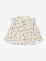 Babyblouse met ruches vanille