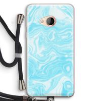 Waterverf blauw: HTC U Play Transparant Hoesje met koord