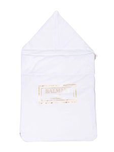 Balmain Kids nid d'ange en coton à logo imprimé - Blanc