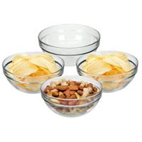 Luminarc Schaaltje/kommetje - 4x - glas - 14 cm - snackschaaltje/toetjes schaaltje