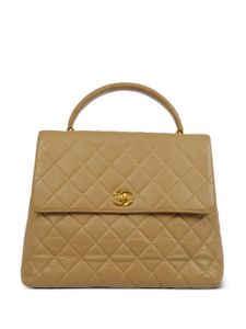 CHANEL Pre-Owned sac à main matelassé à fermoir CC (1997) - Tons neutres