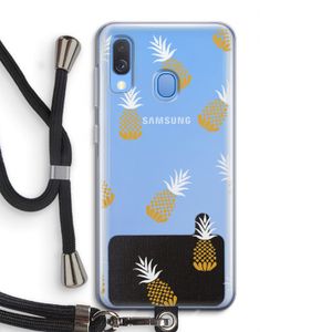 Ananasjes: Samsung Galaxy A40 Transparant Hoesje met koord