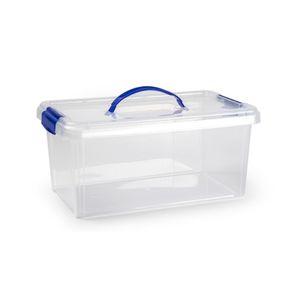 Opslagbak/organizer - met deksel - 10 liter - transparant