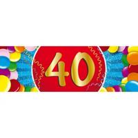 40 jaar leeftijd sticker - 19 x 6 cm - verjaardag - jubileum - versiering