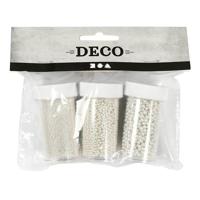 Creativ Company Mini stenen divers van glas parelmoer, 3x45 gram