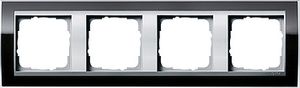Gira Event Clear Zwart / Aluminum 4-voudig