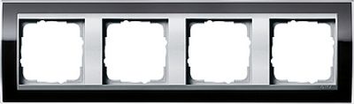 Gira Event Clear Zwart / Aluminum 4-voudig