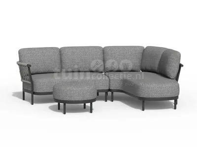 Tierra Outdoor Loungeset Fresca Organic Charcoal Left