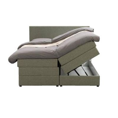 Boxspring met opbergruimte Liv egaal - groen - 140x200 cm - Leen Bakker