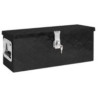 vidaXL Opbergbox 60x23,5x23 cm aluminium zwart - thumbnail