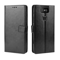 Retro Crazy Horse textuur horizontale Flip lederen case voor ASUS Zenfone 6 ZS630KL met houder & kaartsleuven & fotolijstjes (zwart)