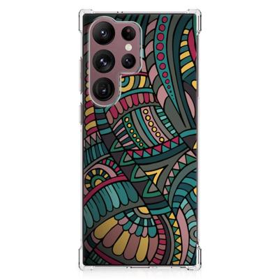 Samsung Galaxy S23 Ultra Doorzichtige Silicone Hoesje Aztec Samsung Galaxy S23 Ultra Doorzichtige Silicone Hoesje Aztec