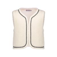 Geisha winter gilet meisjes - wit/bruin - zigzag, teddy borduursel Geisha winter gilet meisjes - wit/bruin - zigzag, teddy borduursel