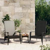 Tuinstoel Adirondack Zwart Poly Rattan