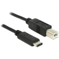 Delock 83328 USB-kabel USB 2.0 USB-B stekker, USB-C stekker 0.50 m Zwart