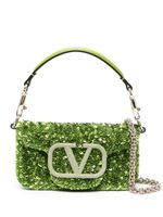 Valentino Garavani mini sac orné de sequins à détail VLOGO - Vert - thumbnail