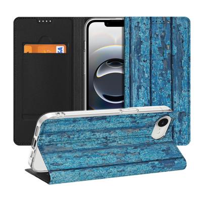 Apple iPhone 16e Book | Wallet Case | Wood Blue