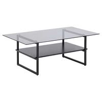 Salontafel Kozani - zwart/marmerprint - 42x110x60 cm