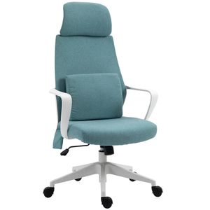 Massagestoel kantoorstoel directiestoel met massagefunctie in hoogte verstelbaar blauw