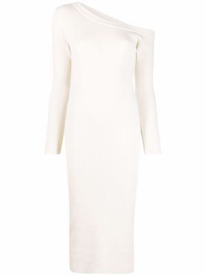 PAULA robe en maille à design asymétrique - Tons neutres