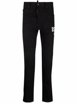 DSQUARED2 jean droit à taille mi-haute - Noir