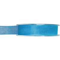 1x Hobby/decoratie turquoise organza sierlinten 1,5 cm/15 mm x 20 meter