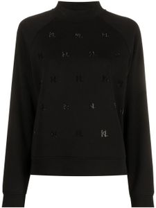 Karl Lagerfeld sweat à ornements strassés - Noir