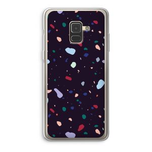 Dark Rounded Terrazzo: Samsung Galaxy A8 (2018) Transparant Hoesje