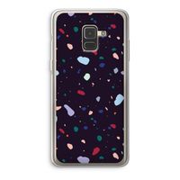 Dark Rounded Terrazzo: Samsung Galaxy A8 (2018) Transparant Hoesje