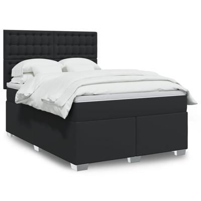 Boxspring met matras kunstleer zwart 140x200 cm