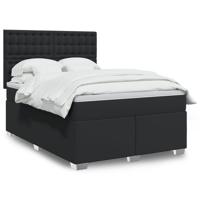Boxspring met matras kunstleer zwart 140x200 cm