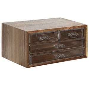 Bureau/hobby organizer - 3 lades - 24 x 16 x 13 cm - acacia hout