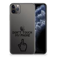 Apple iPhone 11 Pro Max Silicone-hoesje Finger Don&apos;t Touch My Phone
