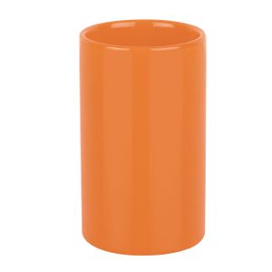 Spirella Badkamer drinkbeker/tandenborstelhouder Sienna - porselein - glans oranje - 7 x 11 cm   -