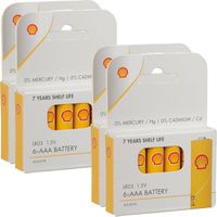 Shell Batterijen - AAA type - 24x stuks - Alkaline - Minipenlites AAA batterijen