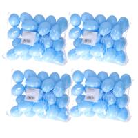 Hobby knutsel eieren - 100x - 6 cm - blauw - kunststof - decoratie paaseieren