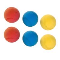 Foam/soft ballen - 6x stuks - gekleurd - Dia 7 cm - tennis - ballen gooien - speelgoed