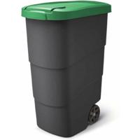 Afvalcontainer/rolemmer Wheeler - groen - 90 liter - 58 x 39 x 78 cm - huis/tuin afval scheiden