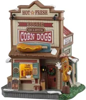 Lemax doggie on a stick corn dogs verlicht kersthuisje Harvest Crossing 2025