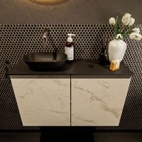 Mondiaz Fowy toiletmeubel 80cm Carrara met blad en waskom urban links zonder kraangat