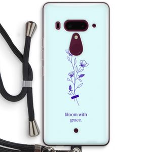 Bloom with grace: HTC U12+ Transparant Hoesje met koord