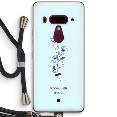 Bloom with grace: HTC U12+ Transparant Hoesje met koord