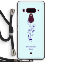 Bloom with grace: HTC U12+ Transparant Hoesje met koord