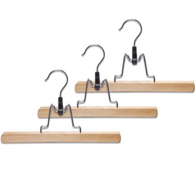 Kledinghangers - 3x stuks - 25 cm - hout/metaal - broekhangers/rokhangers