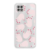 Hands pink: Samsung Galaxy A22 4G Transparant Hoesje Hands pink: Samsung Galaxy A22 4G Transparant Hoesje