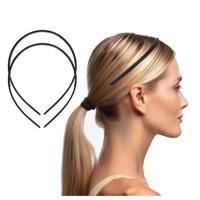 Haarband - 10x - zwart - 1 cm breed - kunststof - meisjes/dames - diadeem