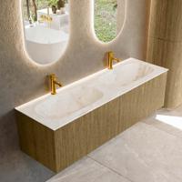 Badmeubel Mondiaz Kurve-Dlux | 150 cm cm | Meubelkleur Dusk | Wastafelkleur Frappe | Solid surface | Wasbak beiden zijden spoelbak | 2 kraangaten Badmeubel Mondiaz Kurve-Dlux | 150 cm cm | Meubelkleur Dusk | Wastafelkleur Frappe | Solid surface | Wasbak beiden zijden spoelbak | 2 kraangaten