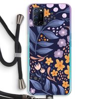 Flowers with blue leaves: Oppo A52 Transparant Hoesje met koord