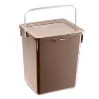 Plasticforte Opbergbox of keuken GFT afval bakje - kunststof - met deksel - beige - 5 Liter
